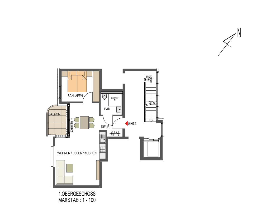 Pronájem bytu 2+1 51 m², Schillerstr. 26, Gerlingen, Bádensko-Württembersko Pronájem bytu 2+1 51 m², Schillerstr. 26, Gerlingen, Bádensko-Württembersko
