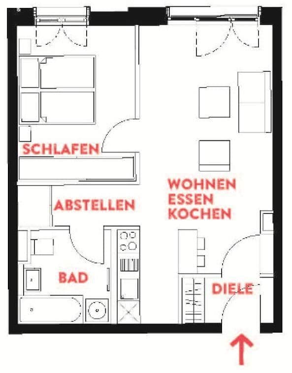 Pronájem bytu 2+1 55 m², Frankfurt am Main, Hessen Pronájem bytu 2+1 55 m², Frankfurt am Main, Hessen