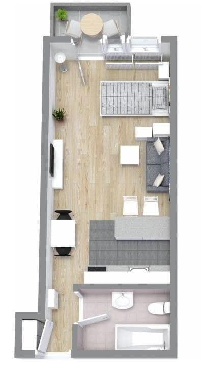 Pronájem bytu 1+1 34 m², Bahnhofstraße 20, Weinstadt, Bádensko-Württembersko Pronájem bytu 1+1 34 m², Bahnhofstraße 20, Weinstadt, Bádensko-Württembersko