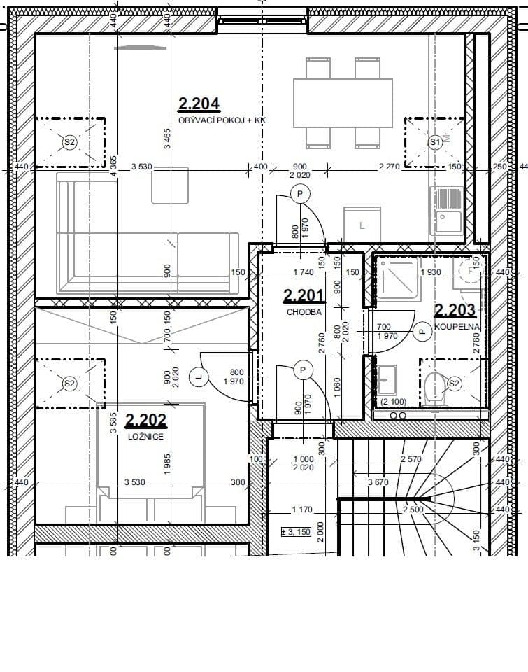 Pronájem bytu 2+kk 50 m², Za Humny, Chyňava, Středočeský kraj Pronájem bytu 2+kk 50 m², Za Humny, Chyňava, Středočeský kraj