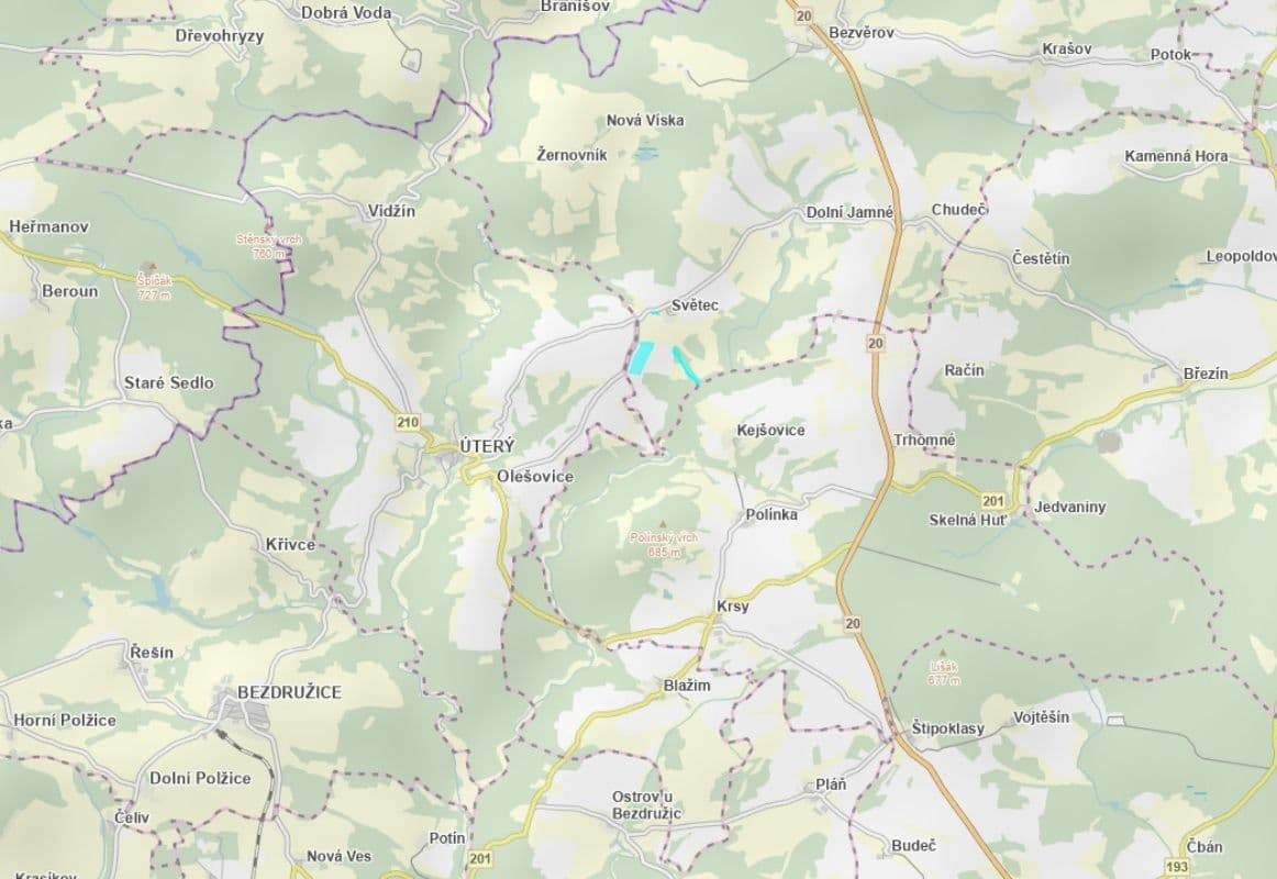 Prodej pozemku 98.428 m², Bezvěrov, Plzeňský kraj Prodej pozemku 98.428 m², Bezvěrov, Plzeňský kraj