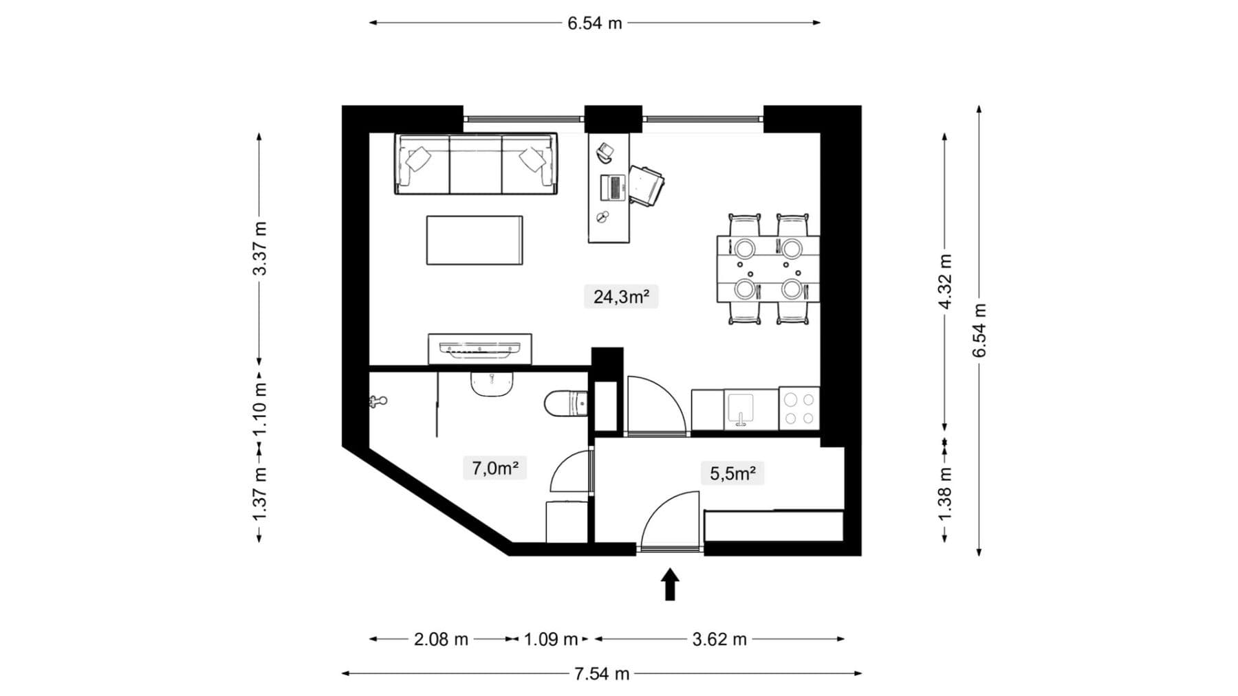 Pronájem bytu 1+kk 38 m², Dalibora z Myšlína, Doksy, Liberecký kraj Pronájem bytu 1+kk 38 m², Dalibora z Myšlína, Doksy, Liberecký kraj