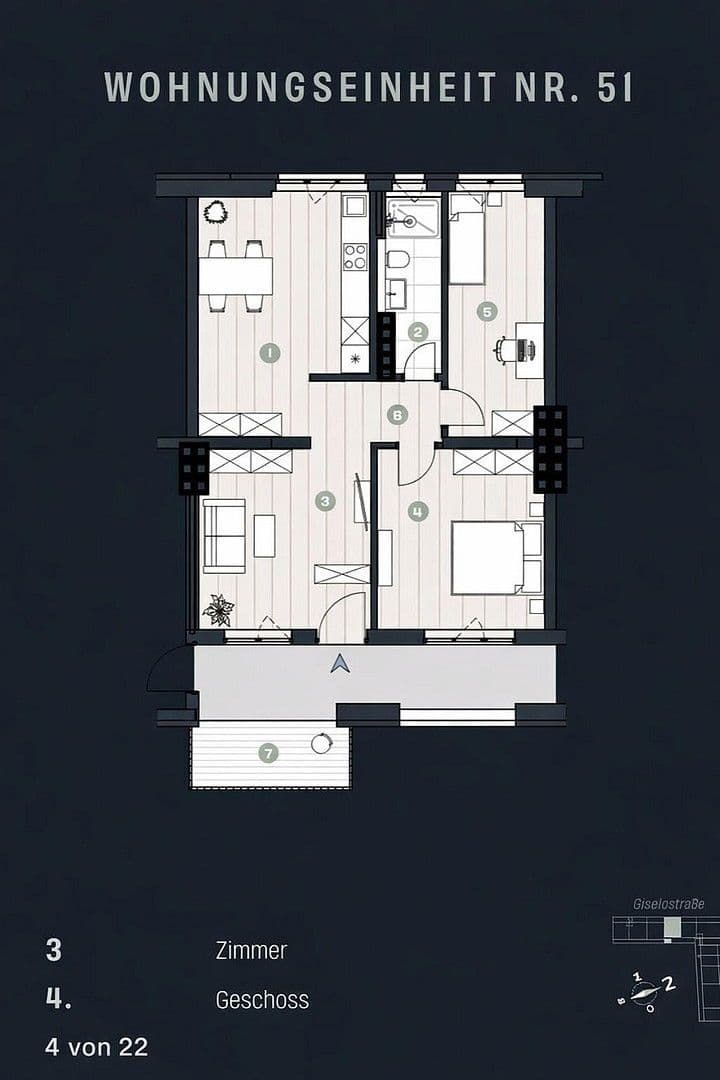 Pronájem bytu 3+1 74 m², Giselastraße 11, Bezirk Lichtenberg, Berlín Pronájem bytu 3+1 74 m², Giselastraße 11, Bezirk Lichtenberg, Berlín