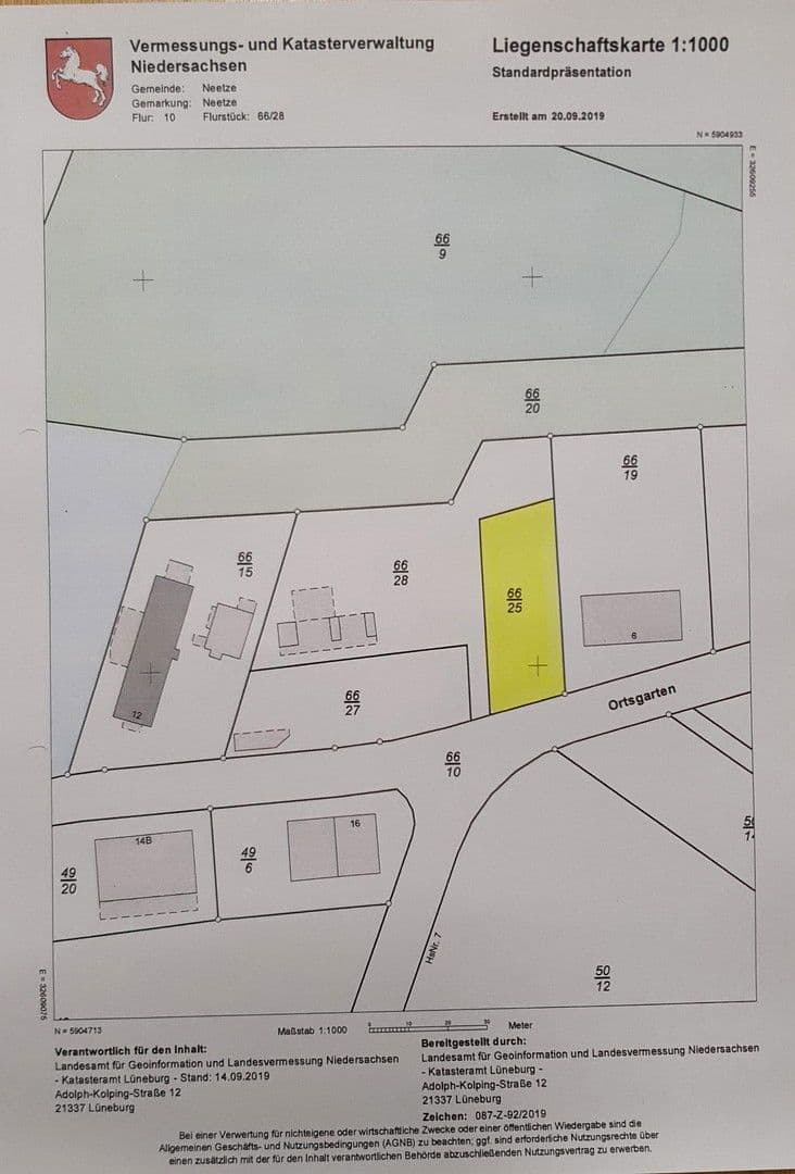 Prodej pozemku 1.000 m², Ortsgarten 8, Neetze, Dolní Sasko Prodej pozemku 1.000 m², Ortsgarten 8, Neetze, Dolní Sasko