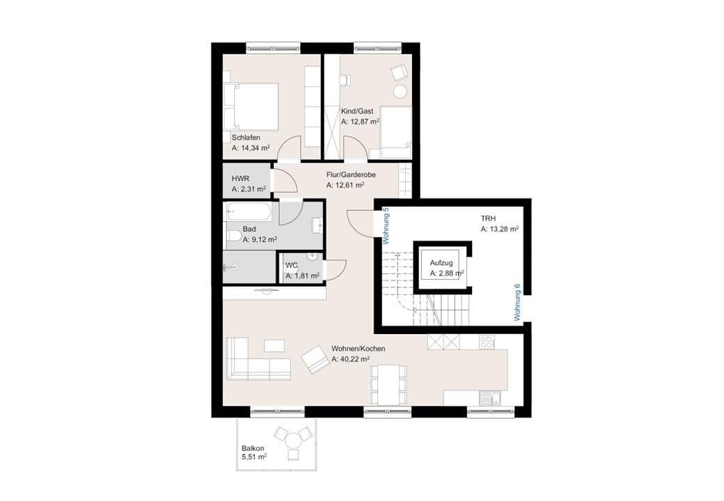 Pronájem bytu 3+1 95 m², Egbersstr. 2 a, Wallenhorst, Dolní Sasko Pronájem bytu 3+1 95 m², Egbersstr. 2 a, Wallenhorst, Dolní Sasko