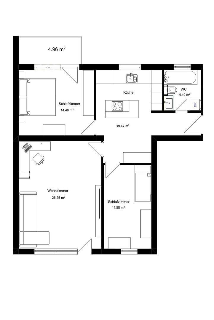 Pronájem bytu 3+1 79 m², Thomasiusstr. 3, Berlin, Berlín Pronájem bytu 3+1 79 m², Thomasiusstr. 3, Berlin, Berlín