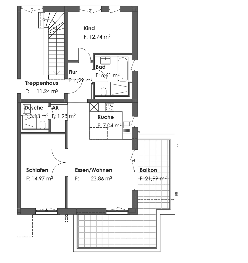 Pronájem bytu 3+1 87 m², Dorfstraße 11b, Germering, Bavorsko Pronájem bytu 3+1 87 m², Dorfstraße 11b, Germering, Bavorsko