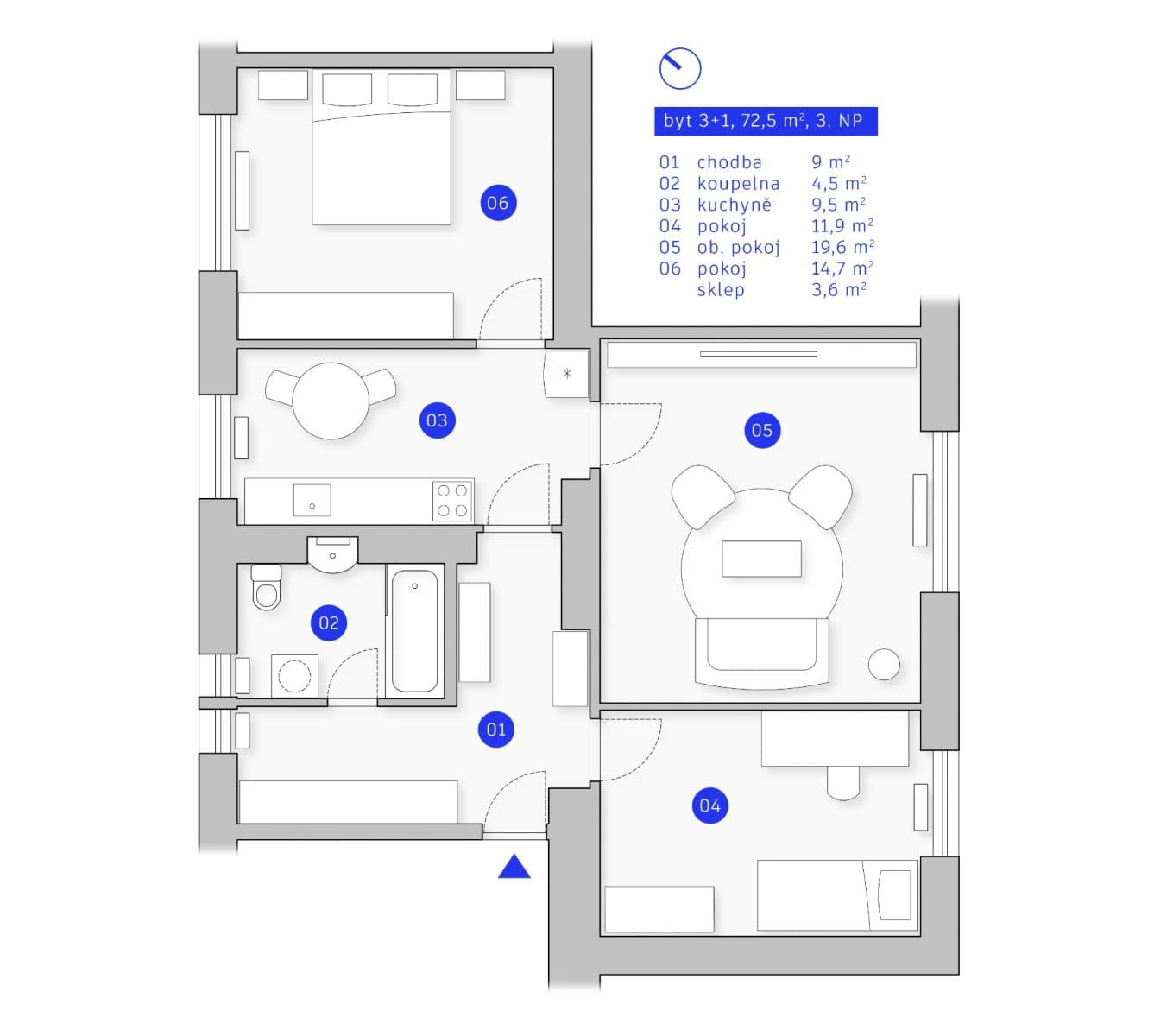 Prodej bytu 3+1 73 m², Náplavka, Brno, Jihomoravský kraj Prodej bytu 3+1 73 m², Náplavka, Brno, Jihomoravský kraj
