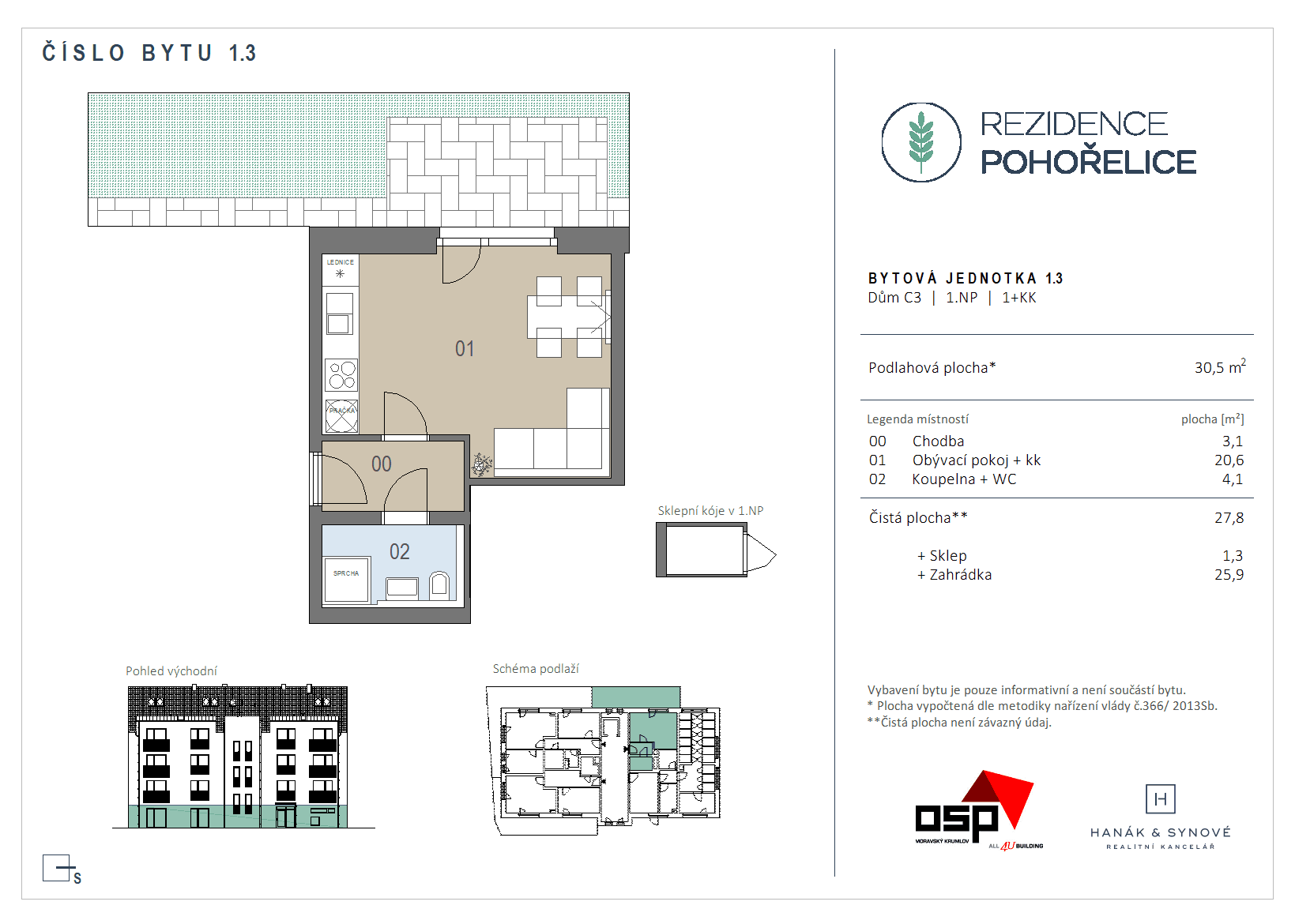 Pronájem bytu 1+kk 30 m², U Kasáren, Pohořelice, Jihomoravský kraj Pronájem bytu 1+kk 30 m², U Kasáren, Pohořelice, Jihomoravský kraj