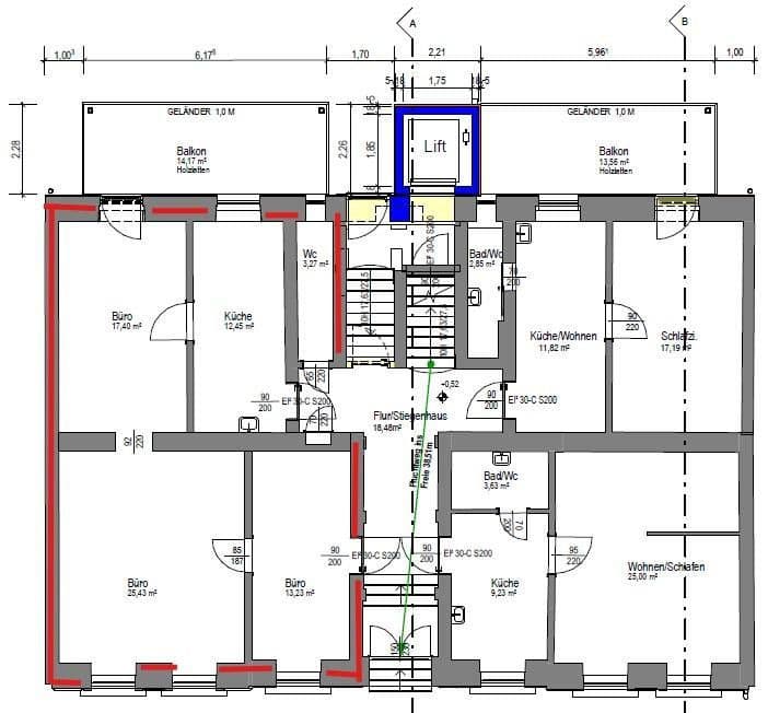 Pronájem kanceláře 76 m², Wienerstr. 29, Linz, Horní Rakousko Pronájem kanceláře 76 m², Wienerstr. 29, Linz, Horní Rakousko