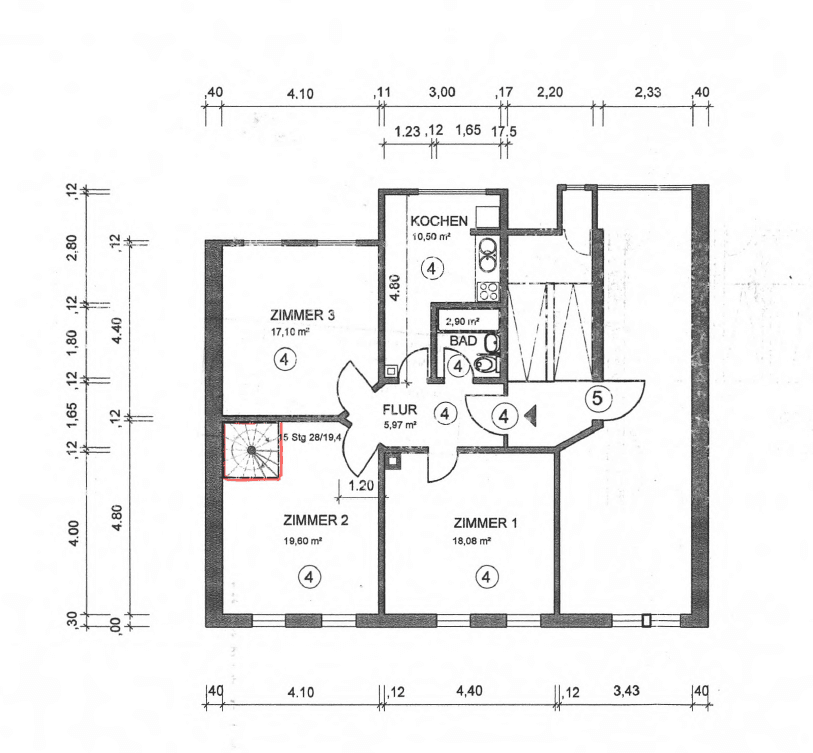 Prodej bytu 4+1 86 m², Ganghoferstraße 4, Pforzheim, Bádensko-Württembersko Prodej bytu 4+1 86 m², Ganghoferstraße 4, Pforzheim, Bádensko-Württembersko