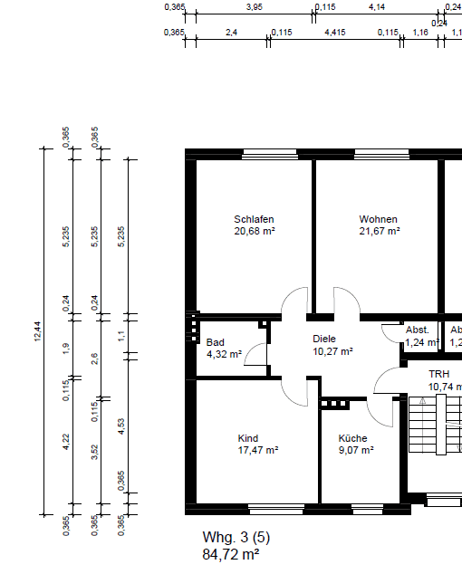 Pronájem bytu 3+1 85 m², Bohmter Str., Osnabrück, Dolní Sasko Pronájem bytu 3+1 85 m², Bohmter Str., Osnabrück, Dolní Sasko