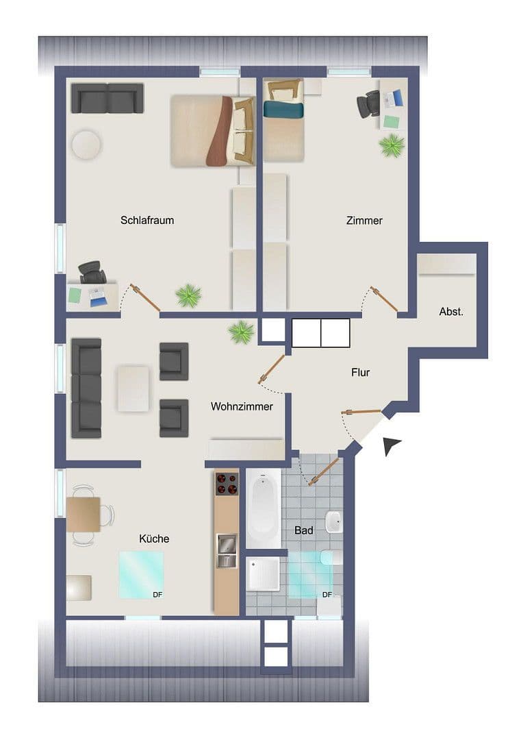 Pronájem bytu 3+1 70 m², Neckarstr. 150, Stuttgart, Bádensko-Württembersko Pronájem bytu 3+1 70 m², Neckarstr. 150, Stuttgart, Bádensko-Württembersko