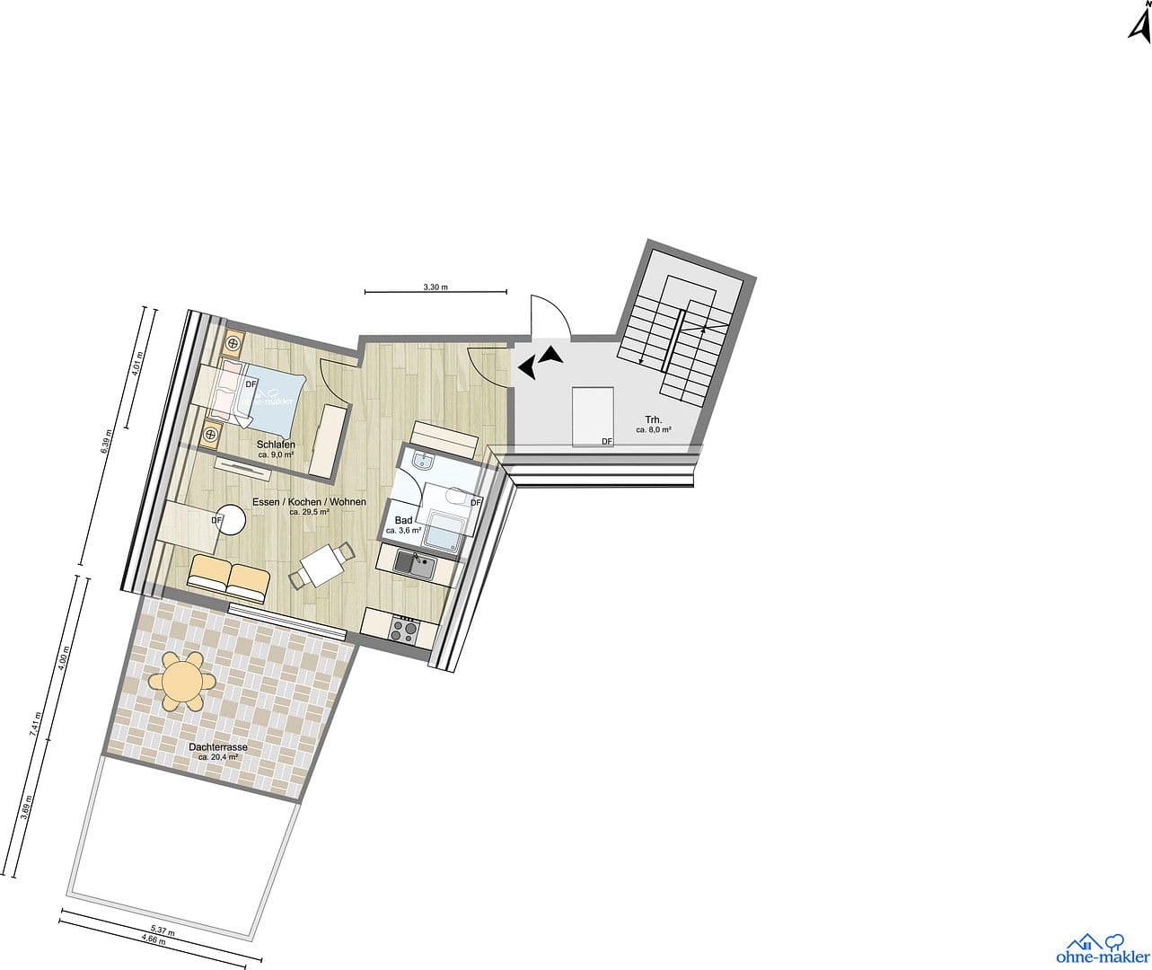 Pronájem bytu 2+kk 49 m², Eberstadt, Bádensko-Württembersko Pronájem bytu 2+kk 49 m², Eberstadt, Bádensko-Württembersko