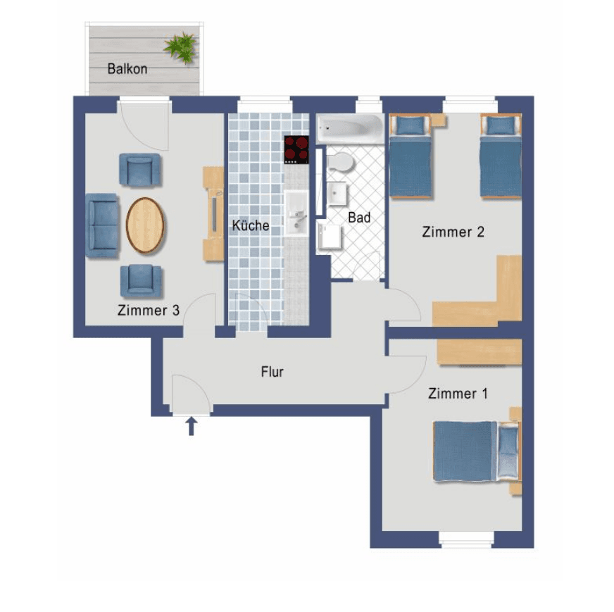 Pronájem bytu 1+1 16 m², Gehsener Straße 33, Berlin Köpenick, Berlín Pronájem bytu 1+1 16 m², Gehsener Straße 33, Berlin Köpenick, Berlín