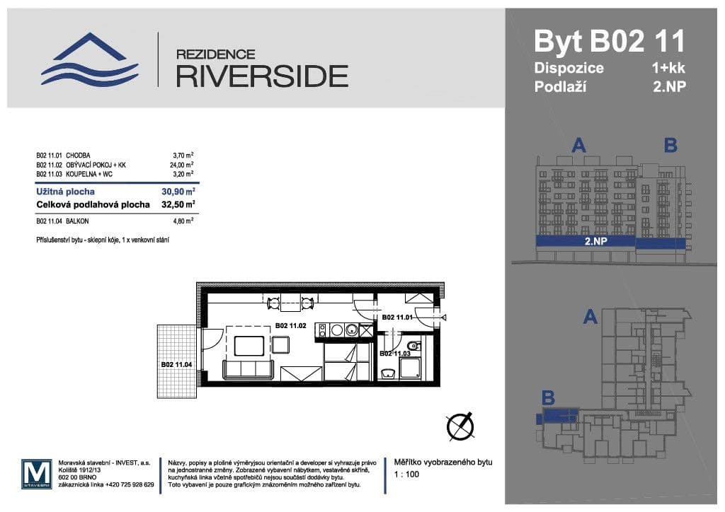 Prodej bytu 1+kk 32 m², Poříčí, Brno, Jihomoravský kraj Prodej bytu 1+kk 32 m², Poříčí, Brno, Jihomoravský kraj
