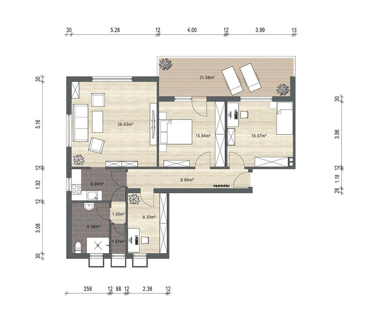 Prodej bytu 4+1 91 m², Zum Ehranger Wald 11, Trier, Porýní-Falc Prodej bytu 4+1 91 m², Zum Ehranger Wald 11, Trier, Porýní-Falc