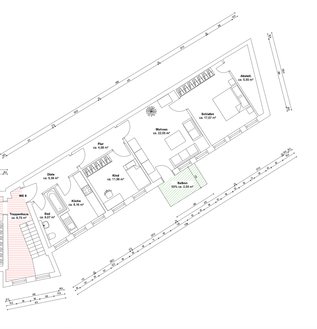 Pronájem bytu 2+1 69 m², Leipziger Straße 19, Schkeuditz, Sasko Pronájem bytu 2+1 69 m², Leipziger Straße 19, Schkeuditz, Sasko