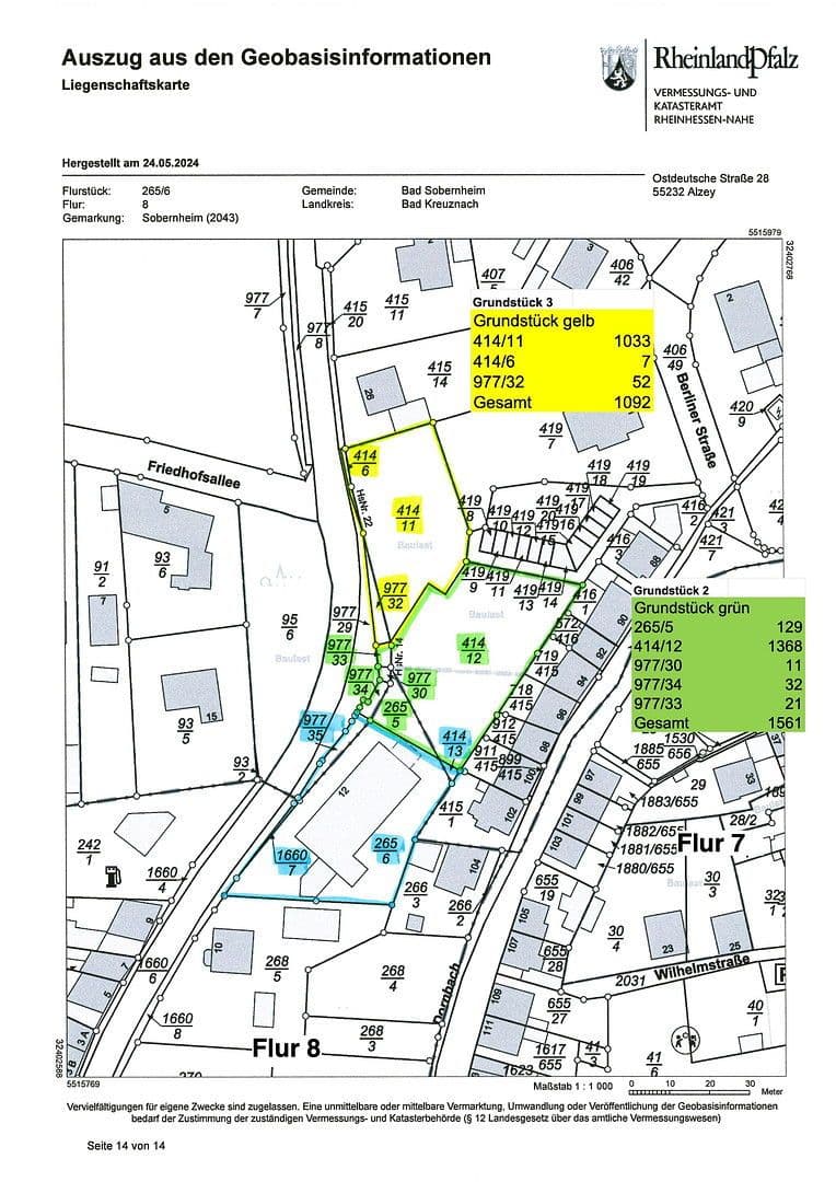 Prodej pozemku 1.092 m², Bad Sobernheim, Porýní-Falc Prodej pozemku 1.092 m², Bad Sobernheim, Porýní-Falc