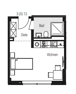 Pronájem bytu 1+1 26 m², Steinbühler Straße 4-6, Nürnberg, Bavorsko Pronájem bytu 1+1 26 m², Steinbühler Straße 4-6, Nürnberg, Bavorsko