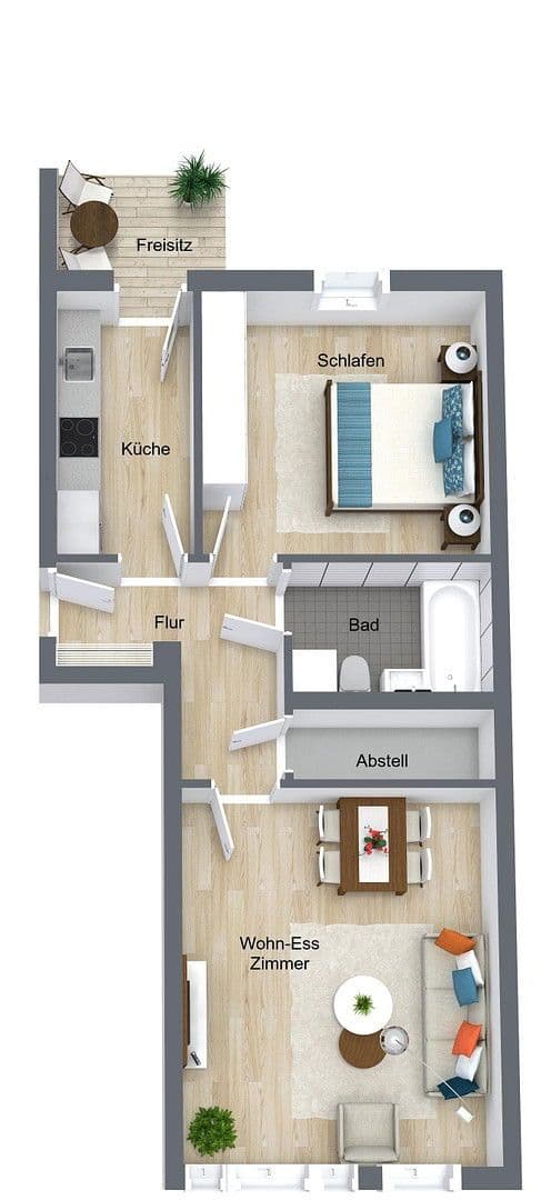 Pronájem bytu 2+1 59 m², Grombühlstraße 51c, Würzburg, Bavorsko Pronájem bytu 2+1 59 m², Grombühlstraße 51c, Würzburg, Bavorsko