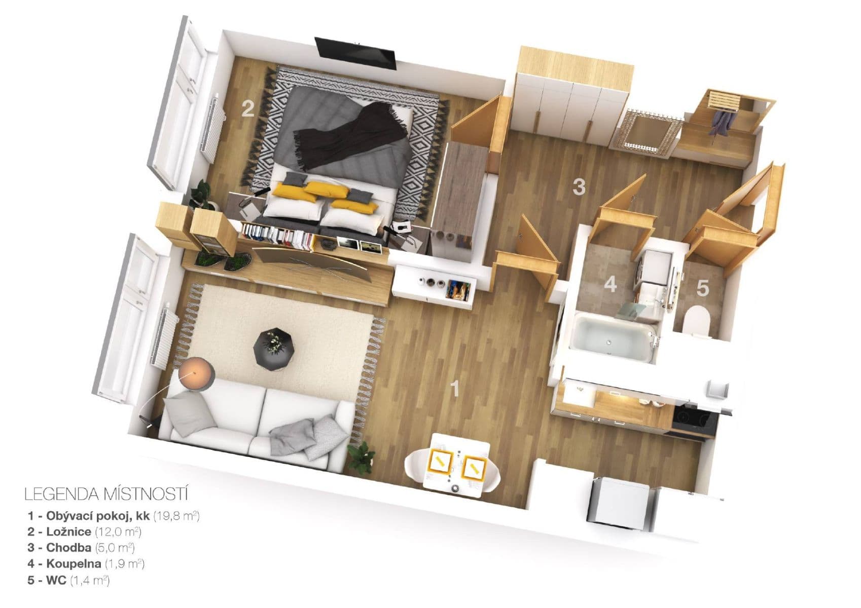 Pronájem bytu 2+kk 41 m², Štichova, Praha, Praha Pronájem bytu 2+kk 41 m², Štichova, Praha, Praha