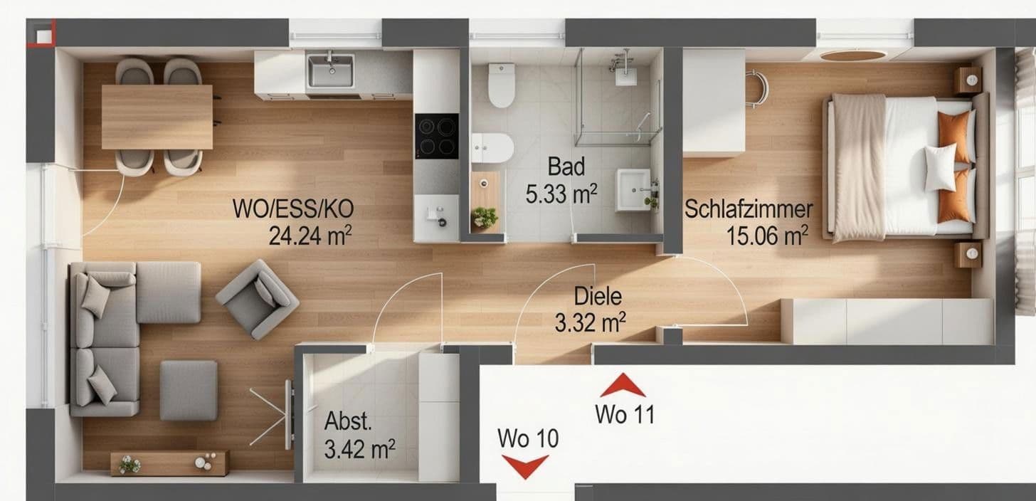 Pronájem bytu 2+1 60 m², Im Dorf 100B, Nordrach, Bádensko-Württembersko Pronájem bytu 2+1 60 m², Im Dorf 100B, Nordrach, Bádensko-Württembersko