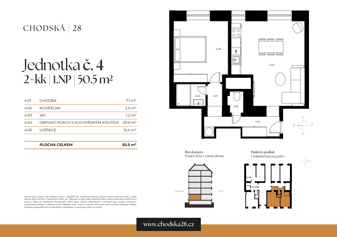 Prodej bytu 2+kk 51 m², Chodská, Praha, Praha Prodej bytu 2+kk 51 m², Chodská, Praha, Praha