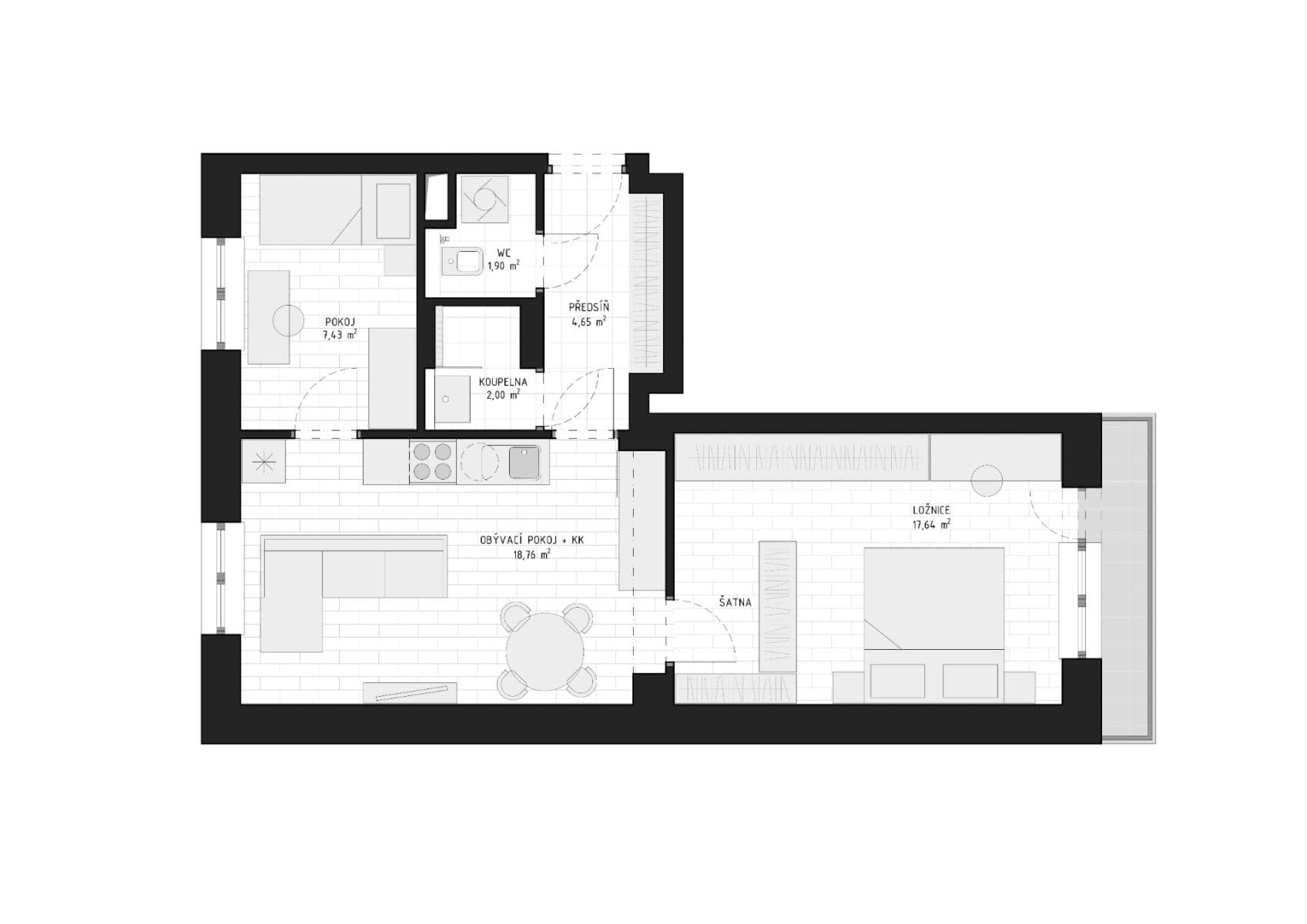 Prodej bytu 3+kk 52 m², Pod Lipami, Praha, Praha Prodej bytu 3+kk 52 m², Pod Lipami, Praha, Praha