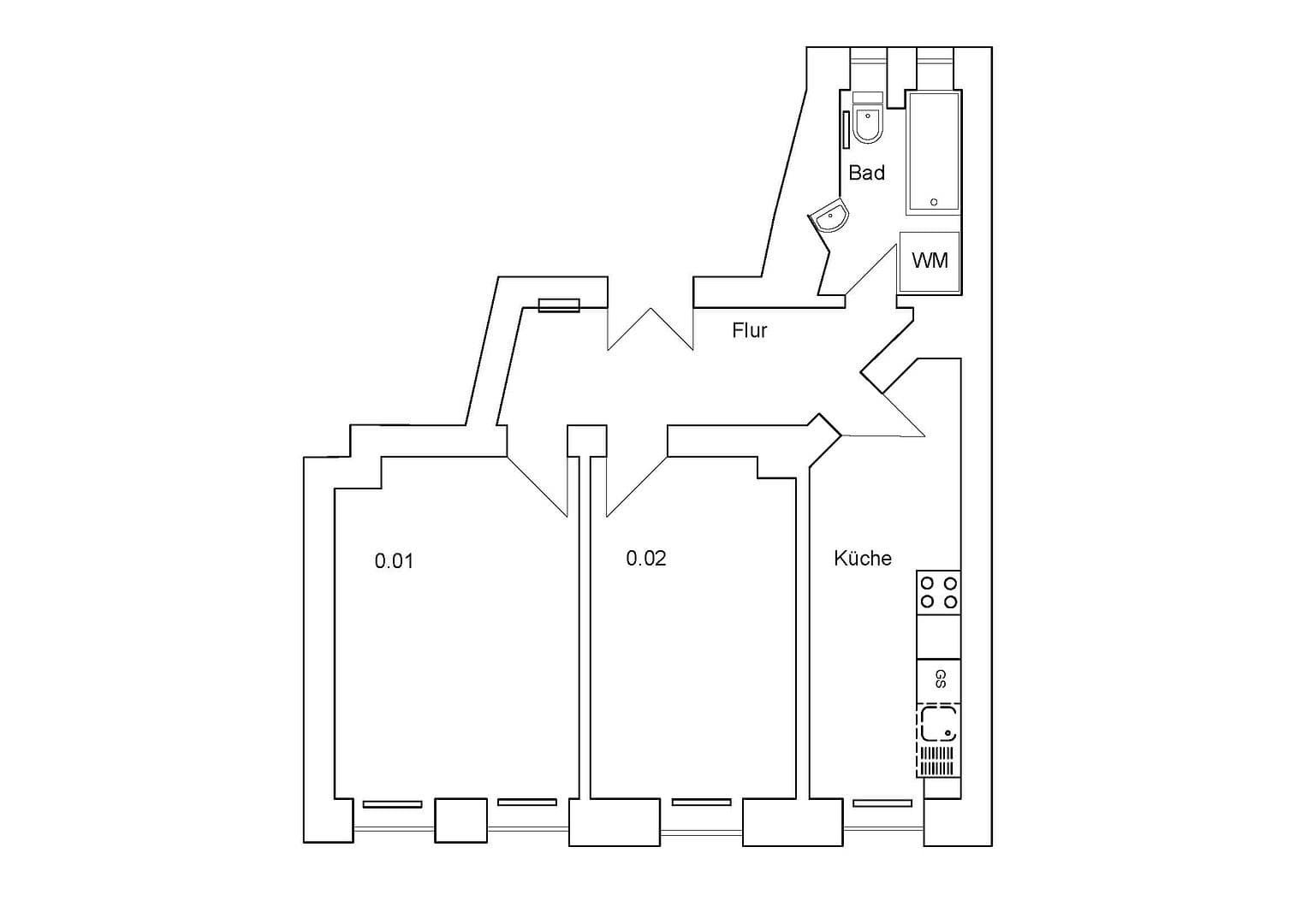 Pronájem bytu 2+1 58 m², Rosa-Luxemburg-Str.60, Leipzig, Sasko Pronájem bytu 2+1 58 m², Rosa-Luxemburg-Str.60, Leipzig, Sasko