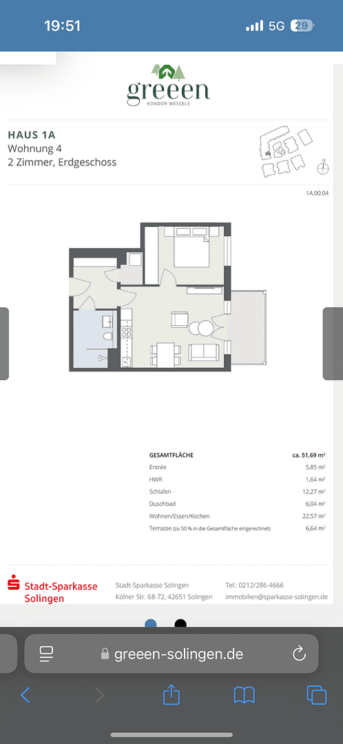 Pronájem bytu 2+1 52 m², Locher Straße 21, Solingen, Severní Porýní-Vestfálsko Pronájem bytu 2+1 52 m², Locher Straße 21, Solingen, Severní Porýní-Vestfálsko