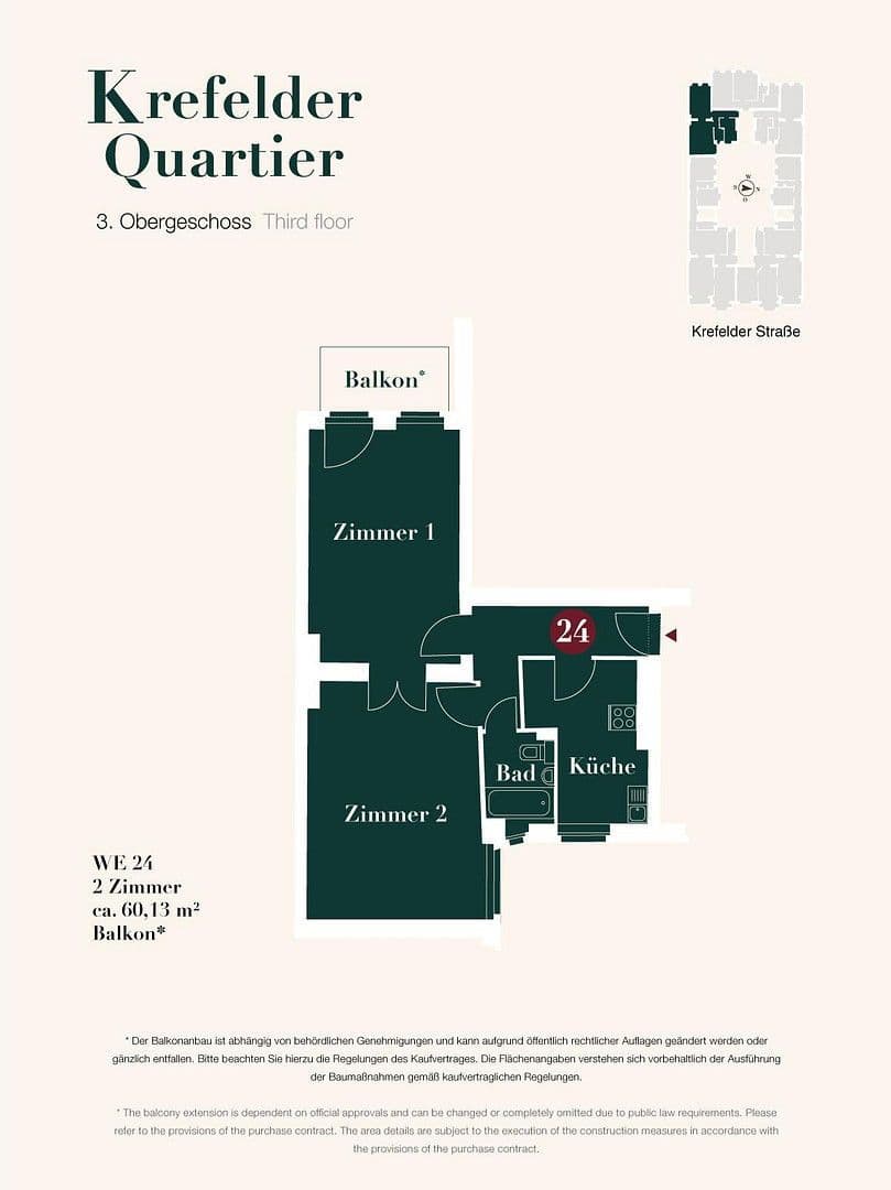 Prodej bytu 2+1 60 m², Krefelder Straße 3, Berlin, Berlín Prodej bytu 2+1 60 m², Krefelder Straße 3, Berlin, Berlín