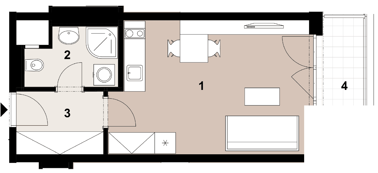 Pronájem bytu 1+kk 32 m², Poděbradská, Praha, Praha Pronájem bytu 1+kk 32 m², Poděbradská, Praha, Praha