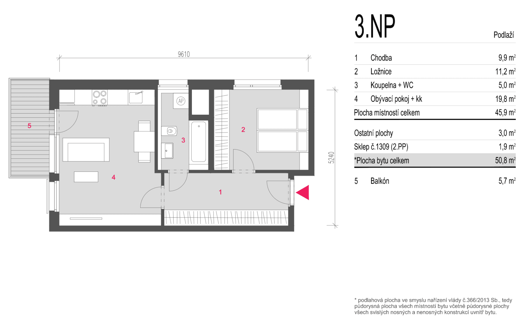 Pronájem bytu 2+kk 50 m², Smržových, Praha, Praha Pronájem bytu 2+kk 50 m², Smržových, Praha, Praha