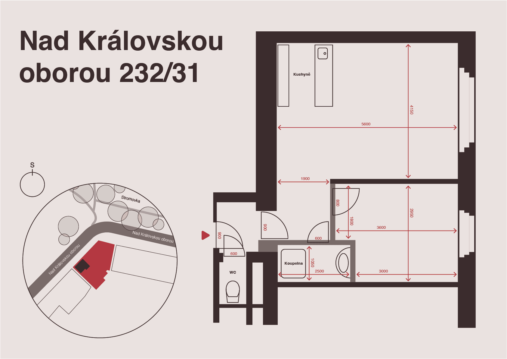 Prodej bytu 2+kk 44 m², Nad Královskou oborou, Praha, Praha Prodej bytu 2+kk 44 m², Nad Královskou oborou, Praha, Praha