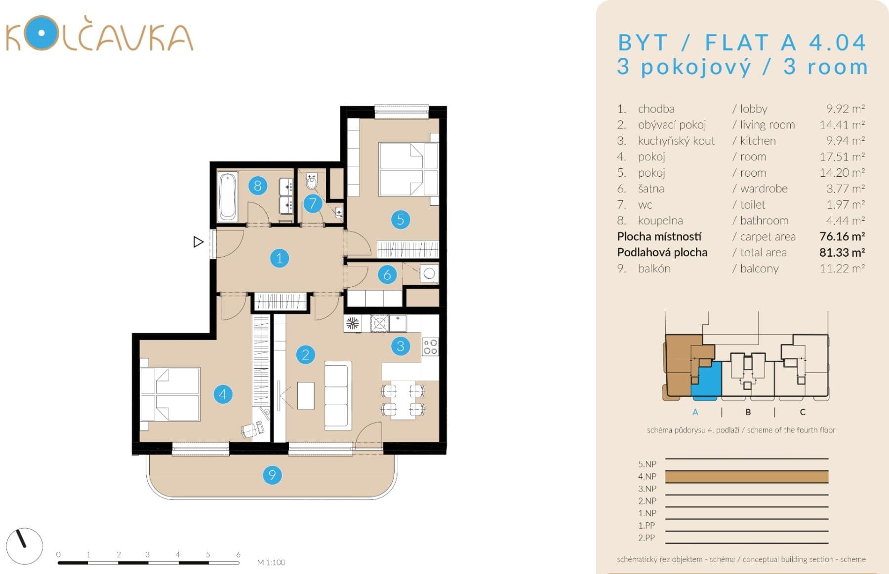 Pronájem bytu 3+kk 87 m², Nad Kolčavkou, Praha, Praha Pronájem bytu 3+kk 87 m², Nad Kolčavkou, Praha, Praha