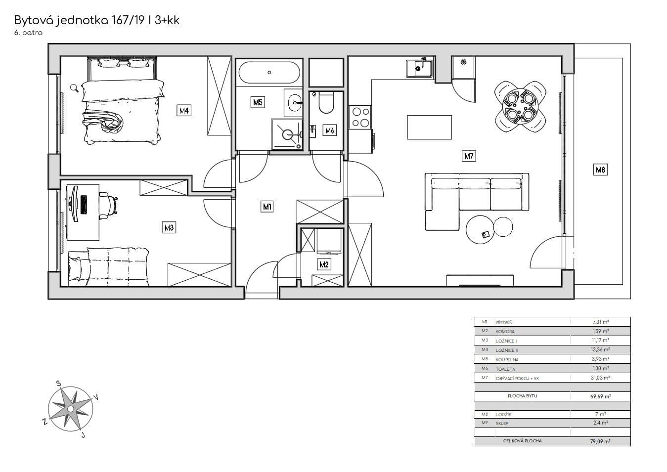 Prodej bytu 3+kk 79 m², Roháčova, Praha, Praha Prodej bytu 3+kk 79 m², Roháčova, Praha, Praha
