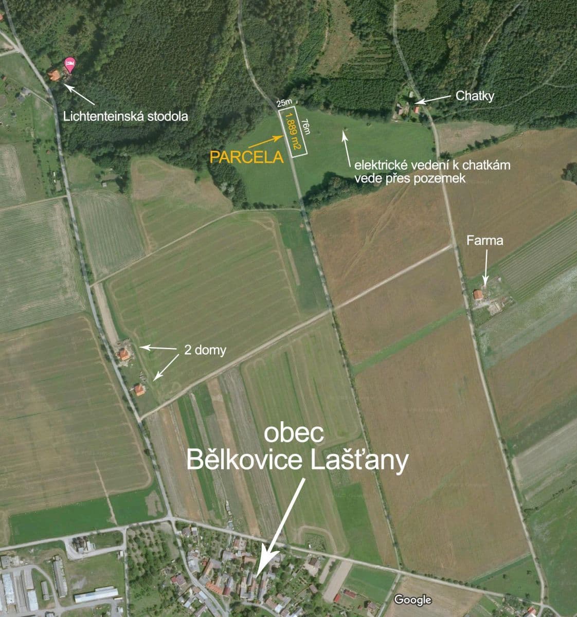 Prodej pozemku 1.900 m², Bělkovice-Lašťany, Olomoucký kraj Prodej pozemku 1.900 m², Bělkovice-Lašťany, Olomoucký kraj