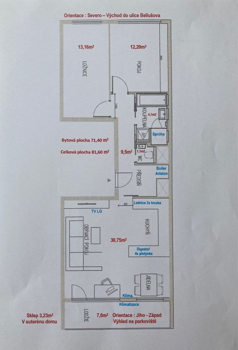 Prodej bytu 3+kk 78 m², Bellušova, Praha, Praha Prodej bytu 3+kk 78 m², Bellušova, Praha, Praha