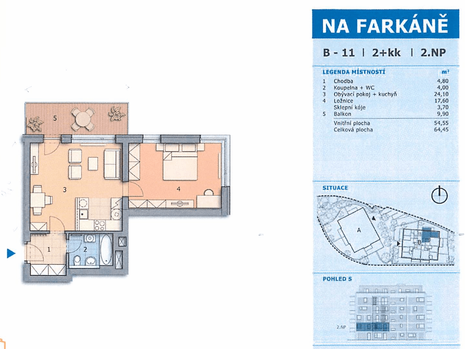 Pronájem bytu 2+kk 54 m², Na Vysoké Ⅰ, Praha, Praha Pronájem bytu 2+kk 54 m², Na Vysoké Ⅰ, Praha, Praha
