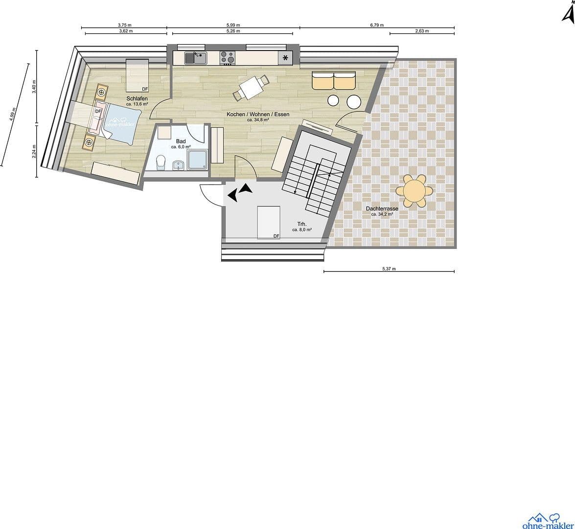 Pronájem bytu 2+kk 59 m², Eberstadt, Bádensko-Württembersko Pronájem bytu 2+kk 59 m², Eberstadt, Bádensko-Württembersko