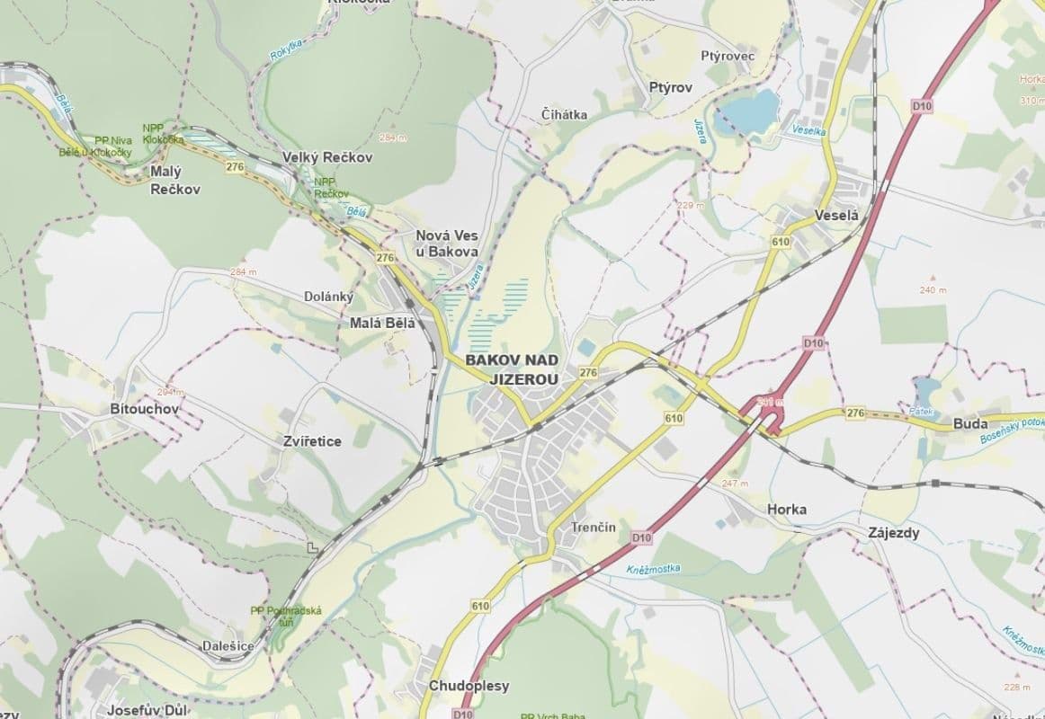 Prodej pozemku 1.260 m², Bakov nad Jizerou, Středočeský kraj Prodej pozemku 1.260 m², Bakov nad Jizerou, Středočeský kraj