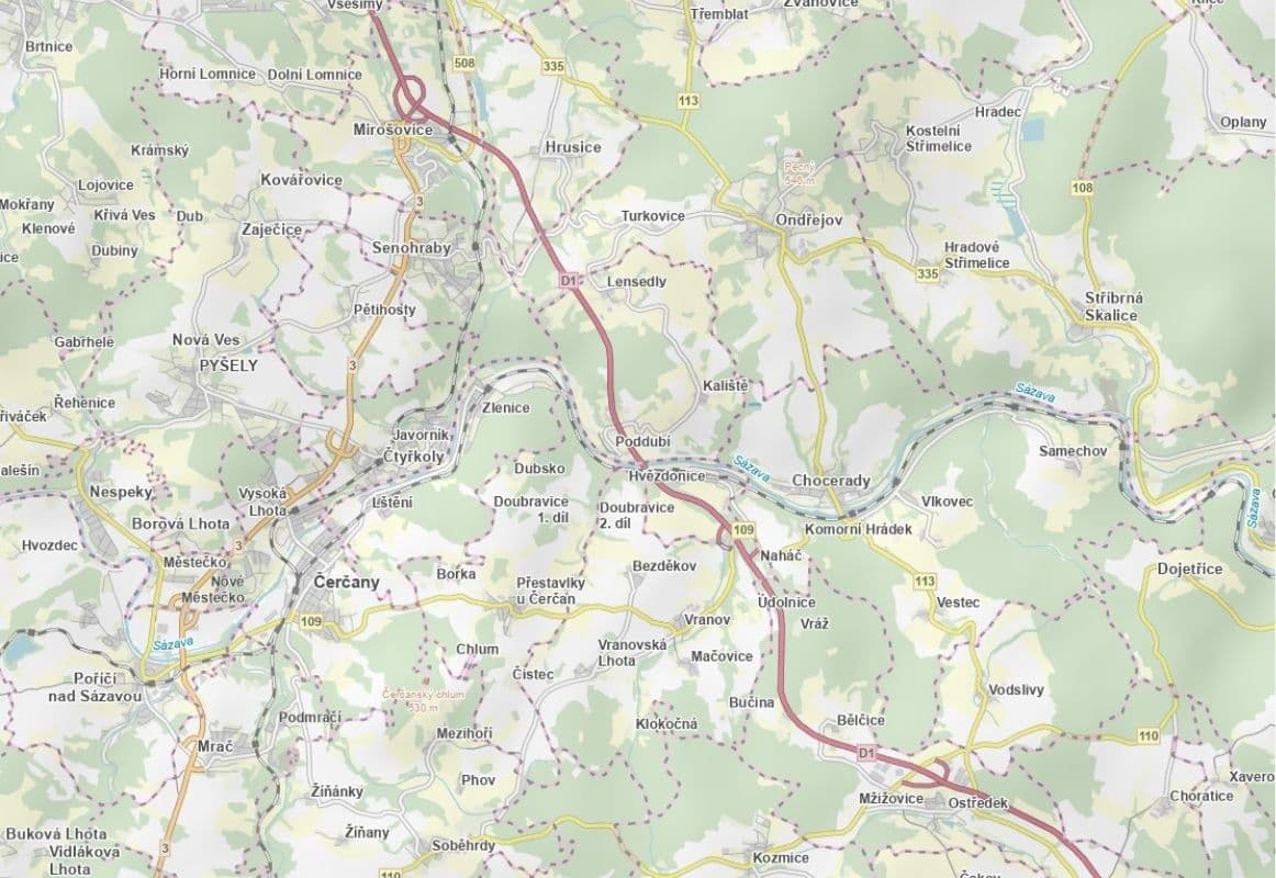 Prodej pozemku 4.369 m², Chocerady, Středočeský kraj Prodej pozemku 4.369 m², Chocerady, Středočeský kraj