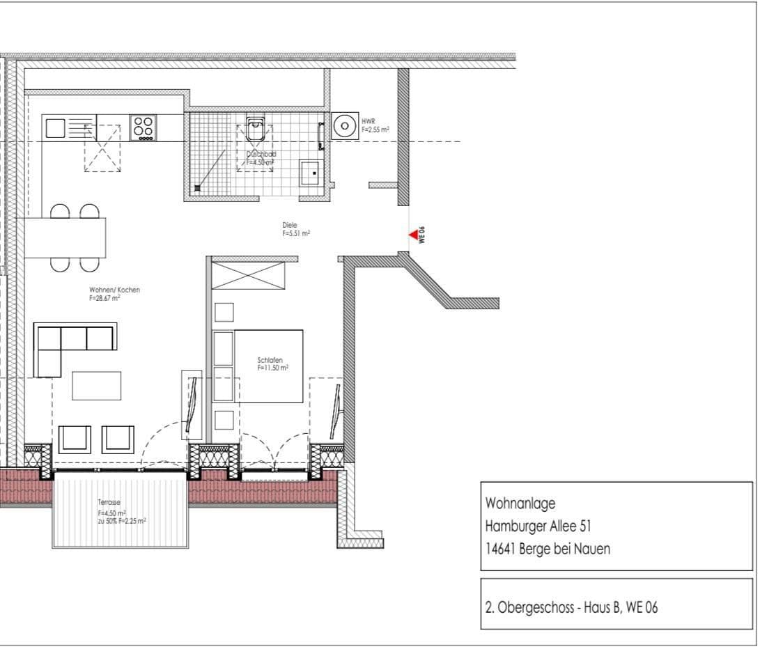 Pronájem bytu 2+1 55 m², Hamburger Allee 51, Nauen, Braniborsko Pronájem bytu 2+1 55 m², Hamburger Allee 51, Nauen, Braniborsko