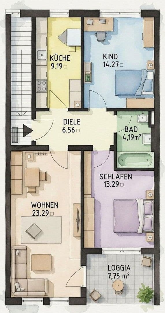 Prodej bytu 3+1 73 m², Augsburg, Bavorsko Prodej bytu 3+1 73 m², Augsburg, Bavorsko