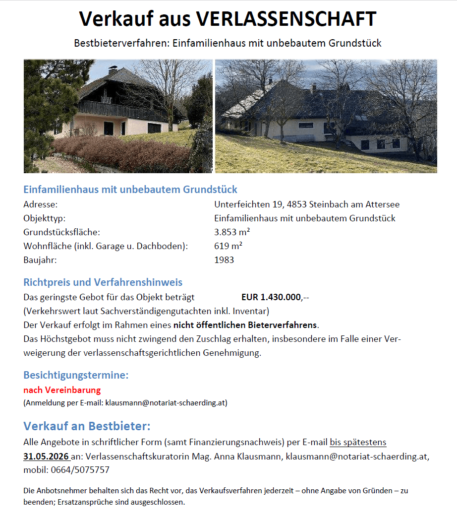 Prodej domu 295 m², pozemek 3.853 m², Unterfeichten 19, Steinbach am Attersee, Horní Rakousko Prodej domu 295 m², pozemek 3.853 m², Unterfeichten 19, Steinbach am Attersee, Horní Rakousko