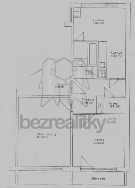 Pronájem bytu 2+1 56 m², Řezáčova, Brno, Jihomoravský kraj Pronájem bytu 2+1 56 m², Řezáčova, Brno, Jihomoravský kraj