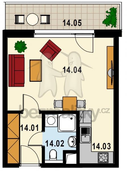 Pronájem bytu 1+kk 32 m², Hornoměcholupská, Praha, Praha Pronájem bytu 1+kk 32 m², Hornoměcholupská, Praha, Praha