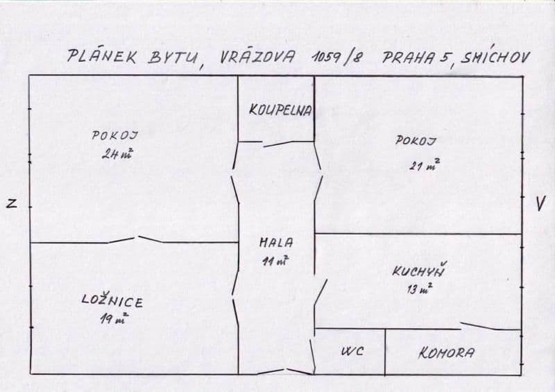 Pronájem bytu 3+1 95 m², Vrázova, Praha, Praha Pronájem bytu 3+1 95 m², Vrázova, Praha, Praha
