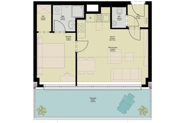 Pronájem bytu 2+1 43 m², Pilotengasse 118, Wien, Wien Pronájem bytu 2+1 43 m², Pilotengasse 118, Wien, Wien